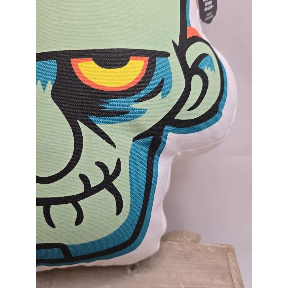 Hyde & Eek Frankenstein Glow in the Dark Shaped Throw Pillow Halloween Monster